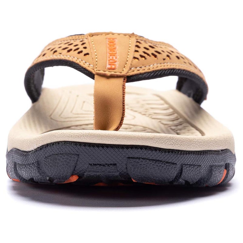 KIIU Mens Flip Flop Indoor and Outdoor Thong Sandals Beach Slippers Khaki, 11 - Image 3